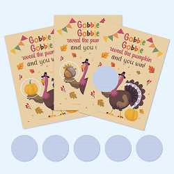 Amazon.com: EABETOO Pack of 36 Thanksgiving Scratch Off Turkey Game Cards -  Fall Pumpkin Favors - Thankful Raffle Tickets - Family Fun Activities :  Toys & Games